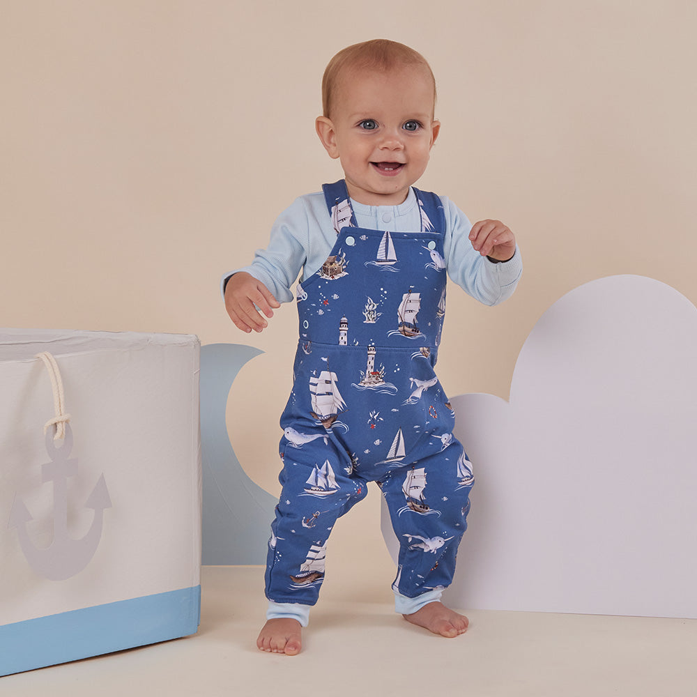 Set Sail Organic Snuggle Overalls - View 9