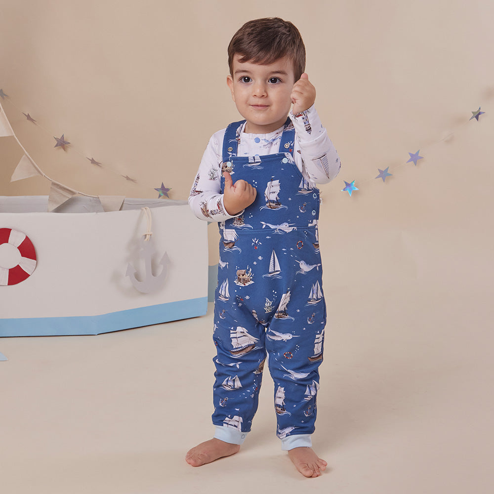 Set Sail Organic Snuggle Overalls - View 6