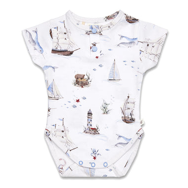Set Sail Short Sleeve Organic Bodysuit | Snuggle Hunny