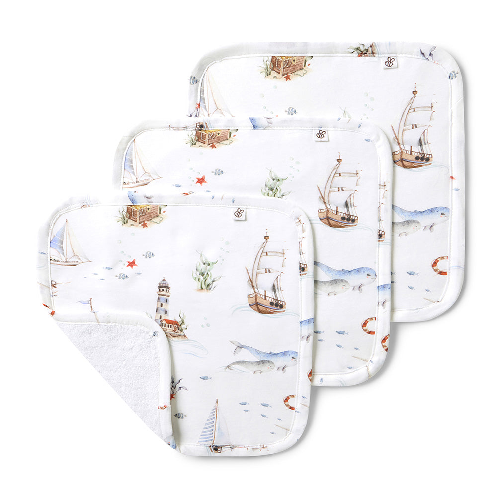 Set Sail Organic Baby Towel & Wash Cloth Set - View 5