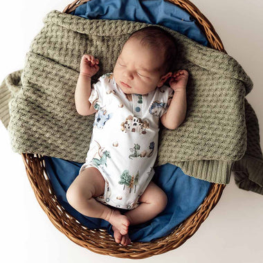 Dragon Short Sleeve Organic Bodysuit-Snuggle Hunny