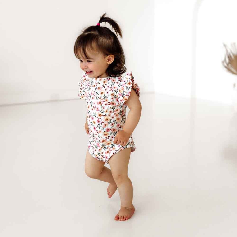 Spring Floral Short Sleeve Organic Bodysuit - View 8