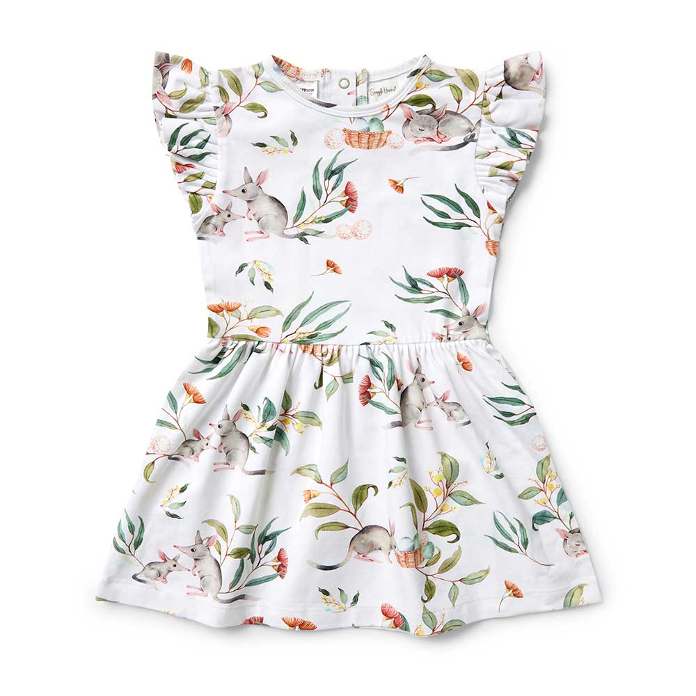 Easter Bilby Short Sleeve Organic Dress - View 4