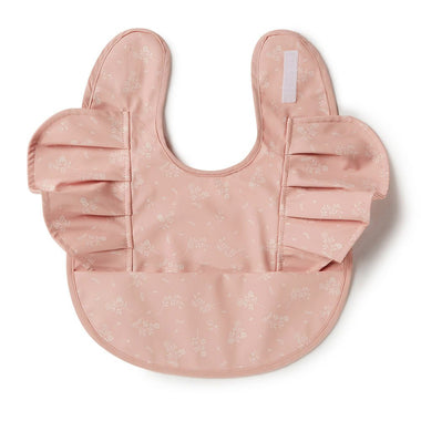 Dusty Rose Flower Frill Snuggle Bib-Snuggle Hunny