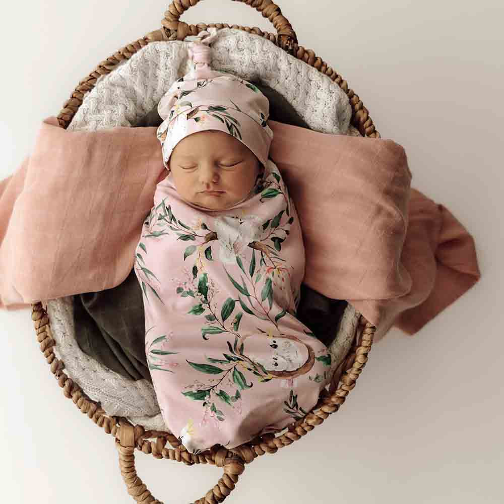 Cockatoo Organic Snuggle Swaddle & Topknot Set - View 6