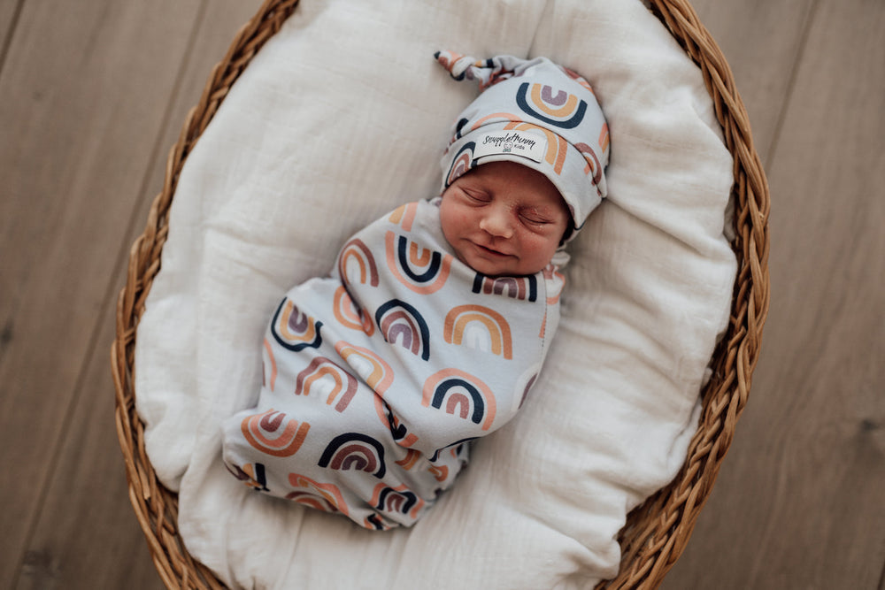 Black Friday Exclusive - Sunset Rainbow Snuggle Swaddle & Beanie Set - View 2