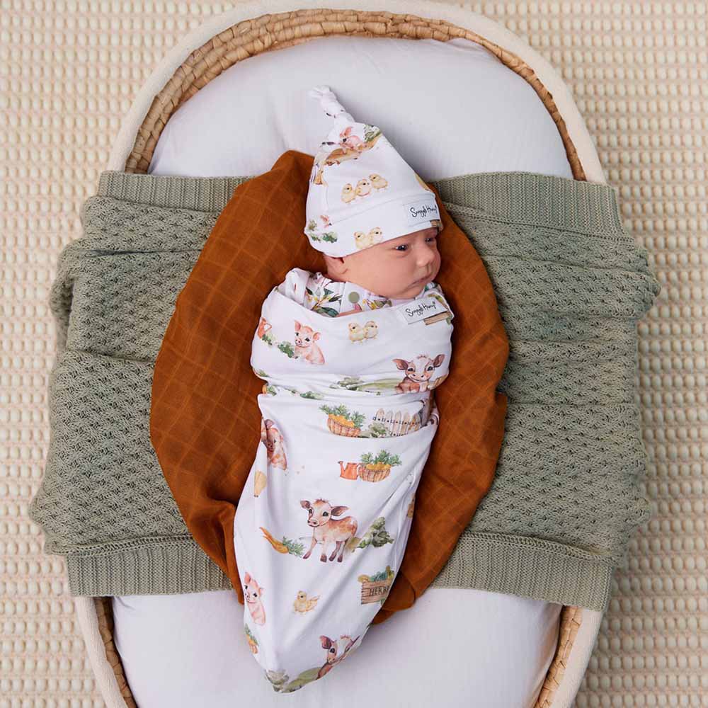 Farm Organic Snuggle Swaddle & Beanie Set - View 5