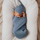 Indigo Organic Snuggle Swaddle & Beanie Set - Thumbnail 3