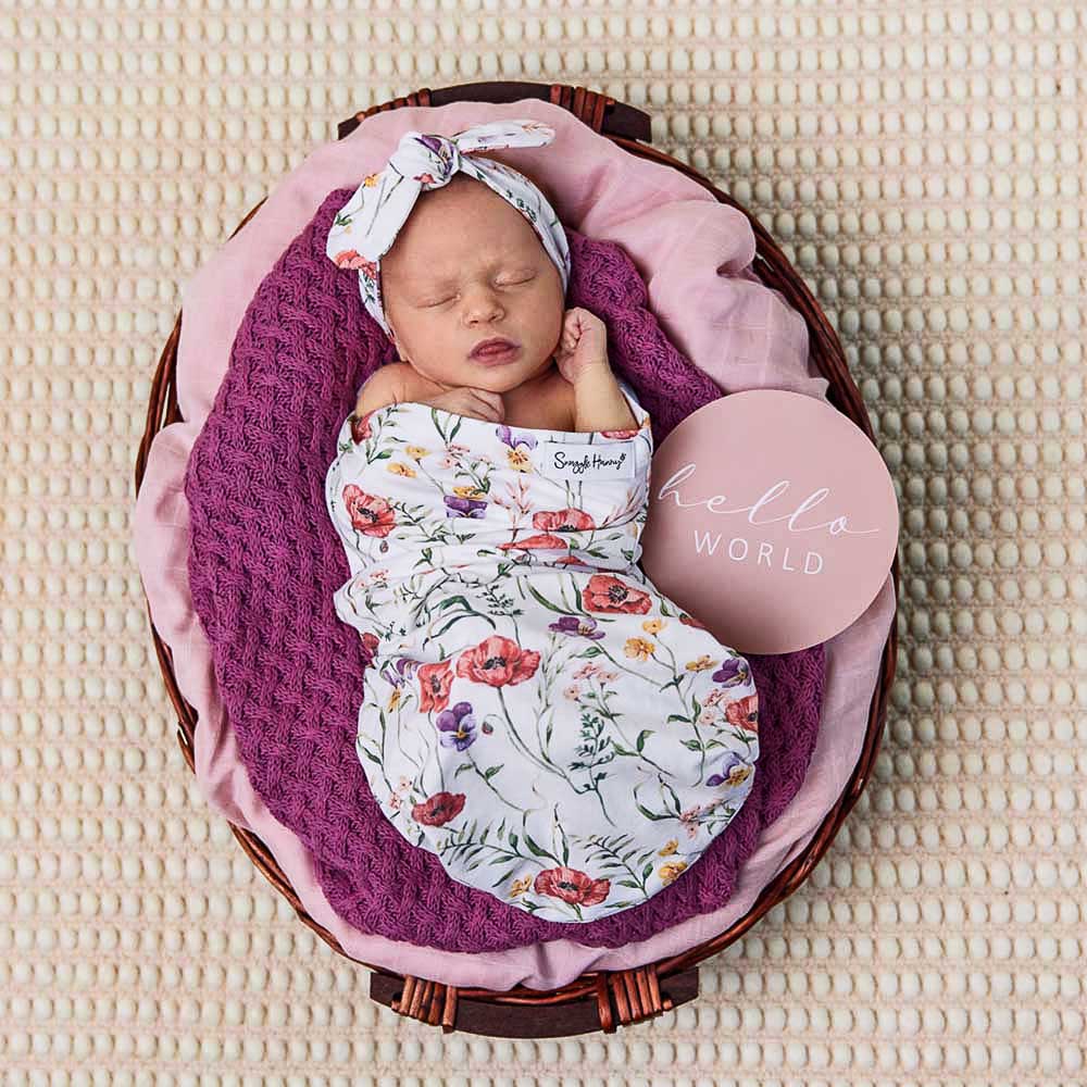 Meadow Organic Snuggle Swaddle & Topknot Set - View 1
