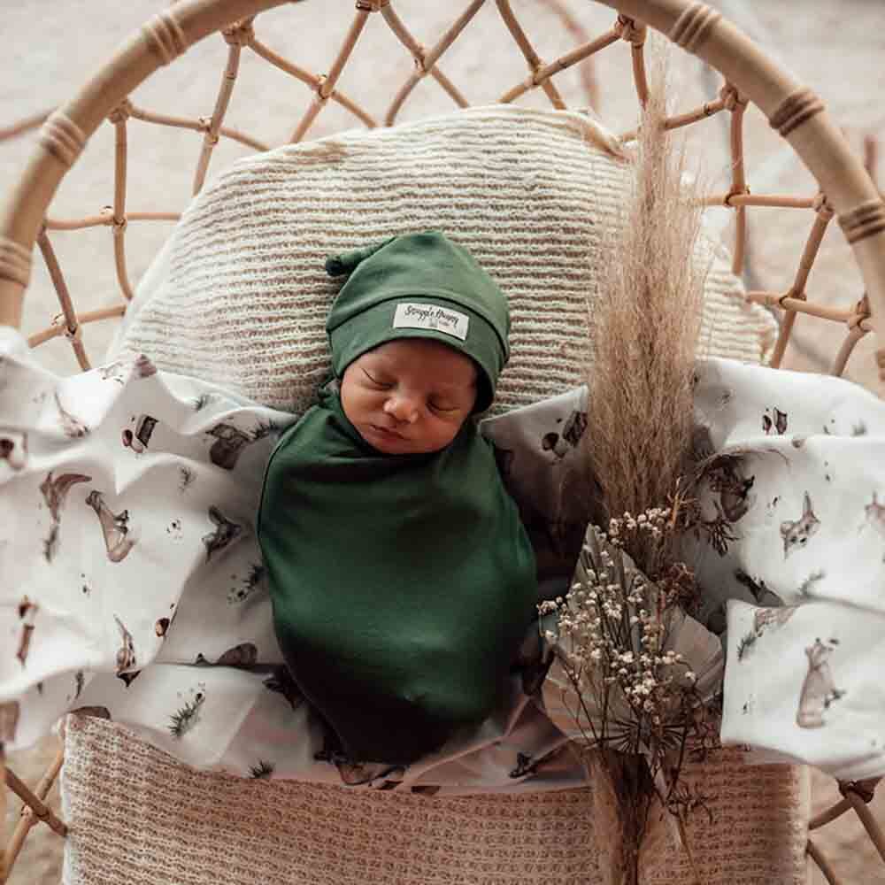 Olive Organic Snuggle Swaddle & Beanie Set - View 5