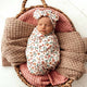 Spring Floral Organic Snuggle Swaddle & Topknot Set - Thumbnail 3