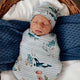 Whale Organic Snuggle Swaddle & Beanie Set - Thumbnail 4