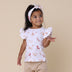 Toddler wearing Butterfly Organic T-Shirt with Frill | Snuggle Hunny