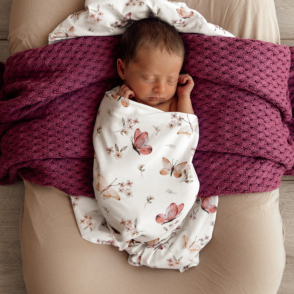 Butterfly Organic Snuggle Swaddle & Topknot Set - View 5