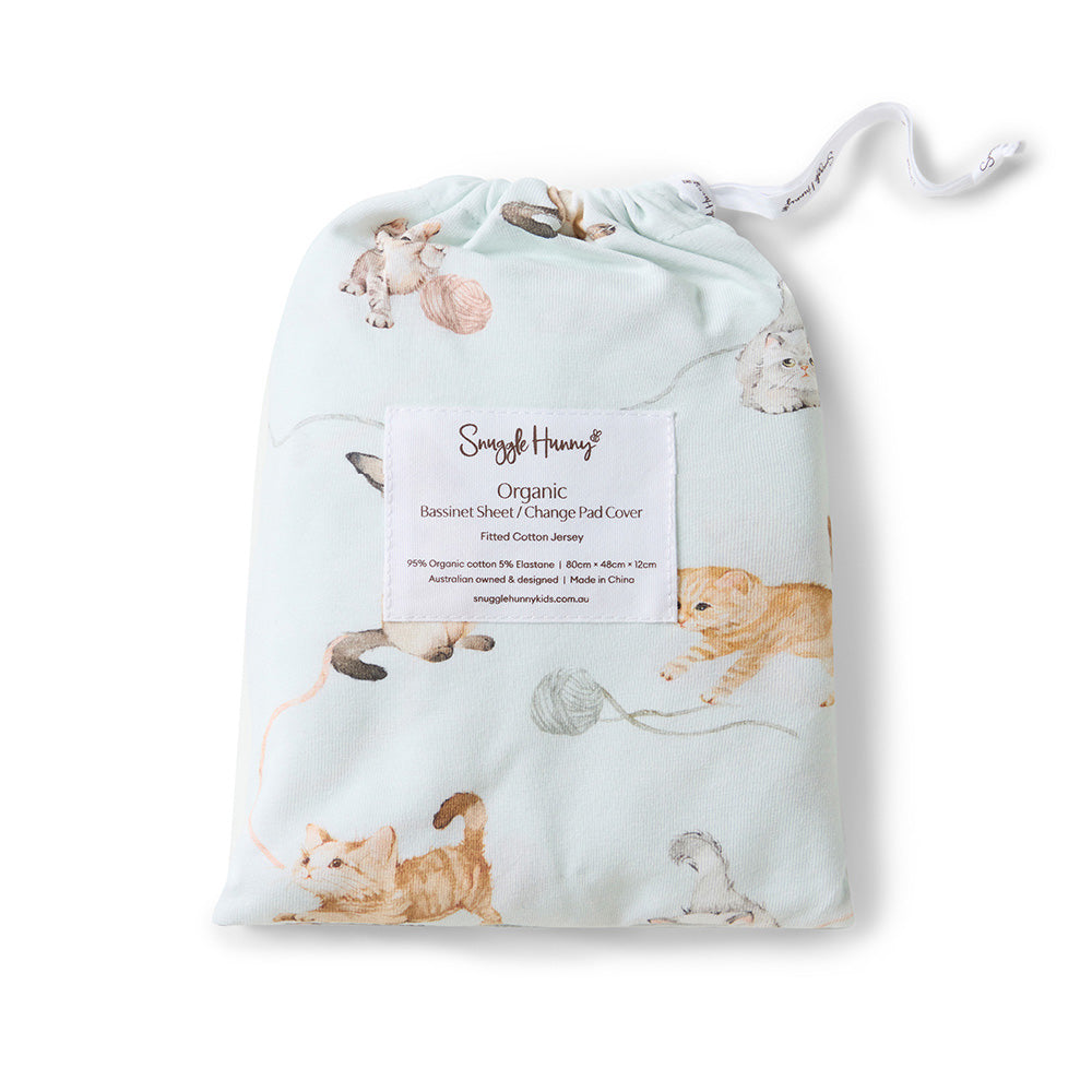 Kittens Organic Bassinet Sheet / Change Pad Cover - View 5