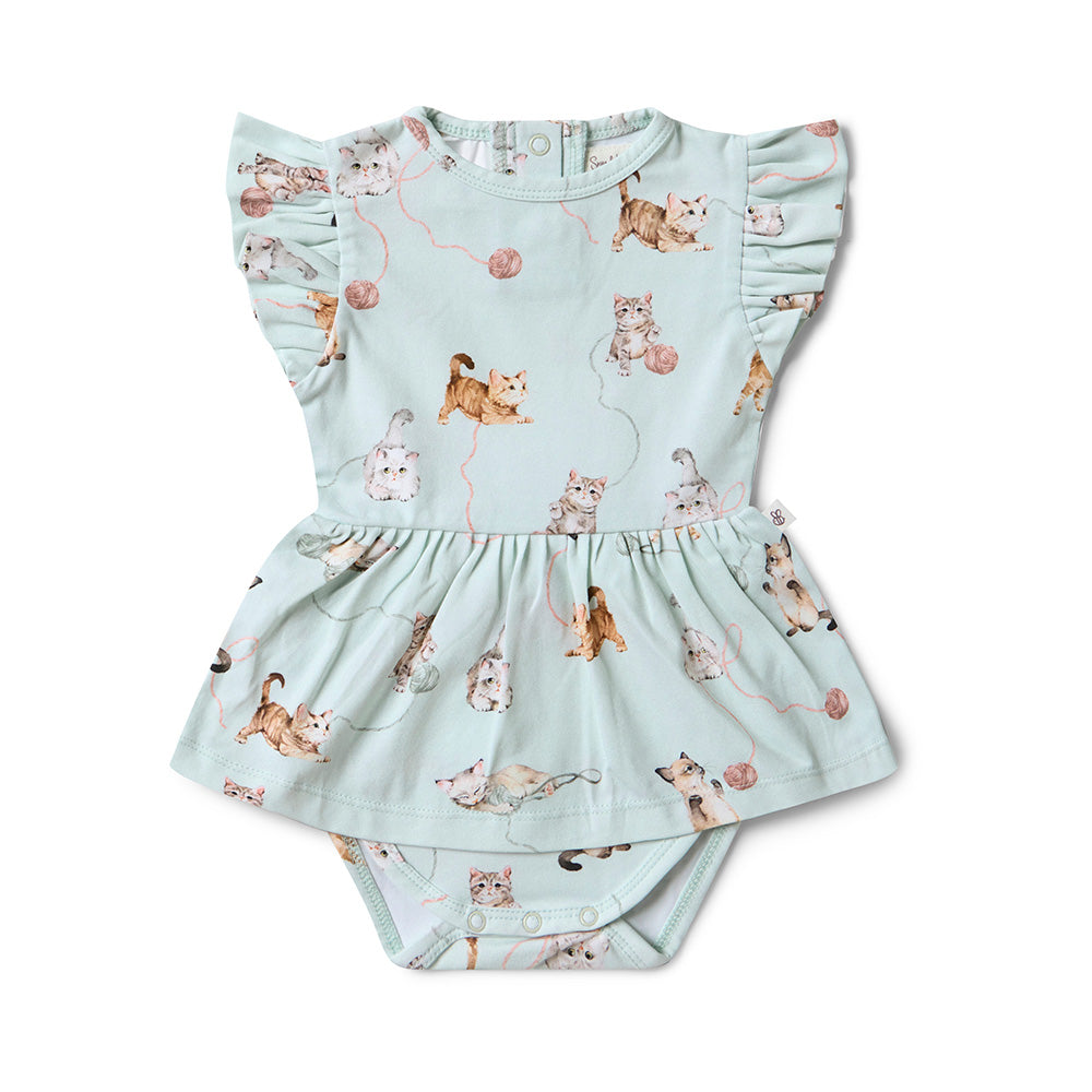 Kittens Short Sleeve Organic Dress - View 2