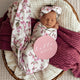 Cherry Blossom Organic Jersey Wrap & Topknot Set - Thumbnail 7