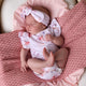 Coral Short Sleeve Organic Bodysuit with Frill - Thumbnail 7