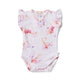Coral Short Sleeve Organic Bodysuit with Frill - Thumbnail 2