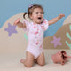 Coral Short Sleeve Organic Bodysuit with Frill - Thumbnail 3
