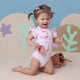 Coral Short Sleeve Organic Bodysuit with Frill - Thumbnail 5