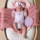 Coral Short Sleeve Organic Bodysuit with Frill - Thumbnail 1