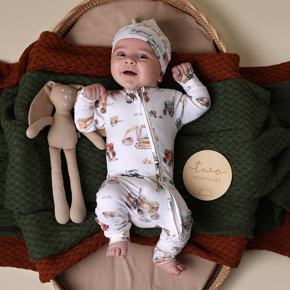Diggers & Tractors Organic Snugglesuit Convertible Romper - View 5