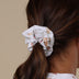 Woman wearing Diggers & Tractors Organic Scrunchie | Snuggle Hunny