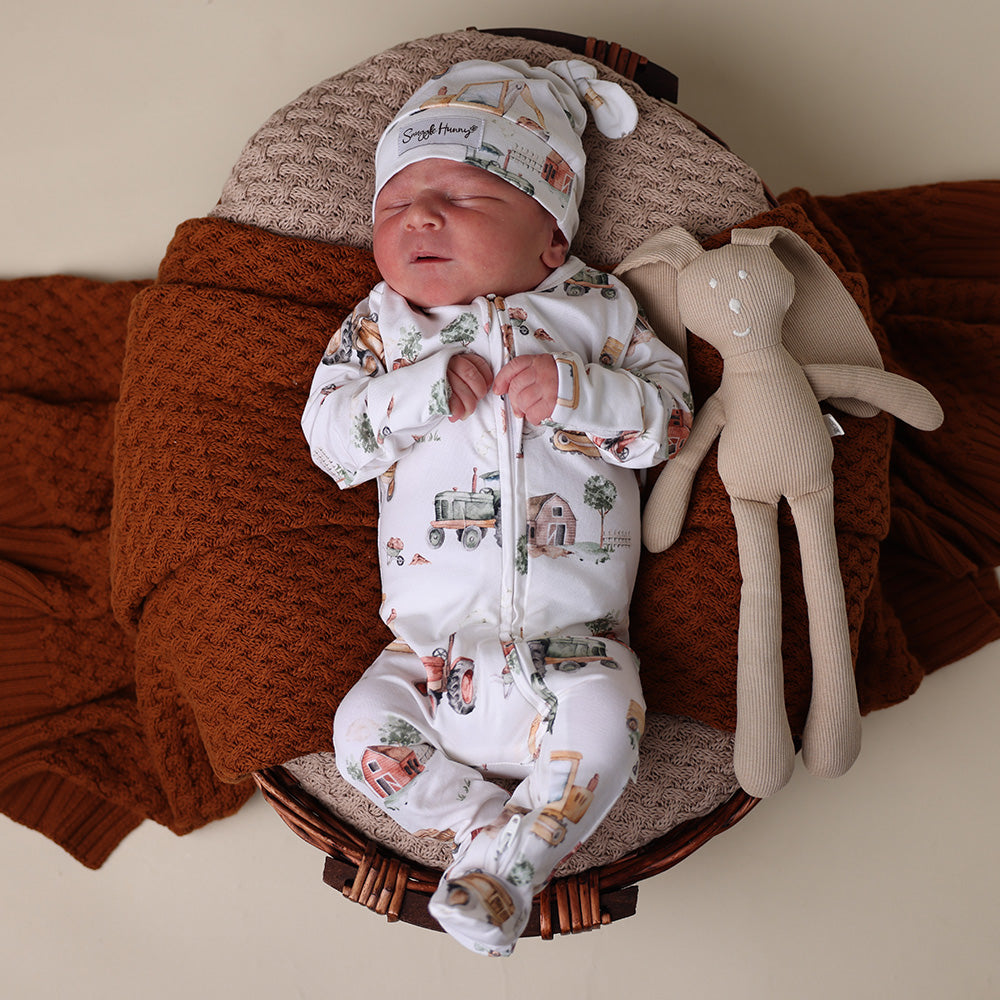 Diggers & Tractors Organic Snuggle Sleepsuit Zip Footie - View 4