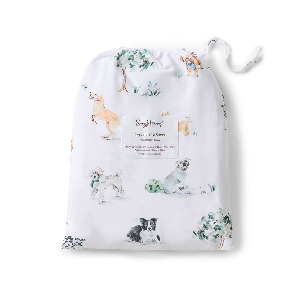 Dog Park Organic Fitted Cot Sheet - View 3