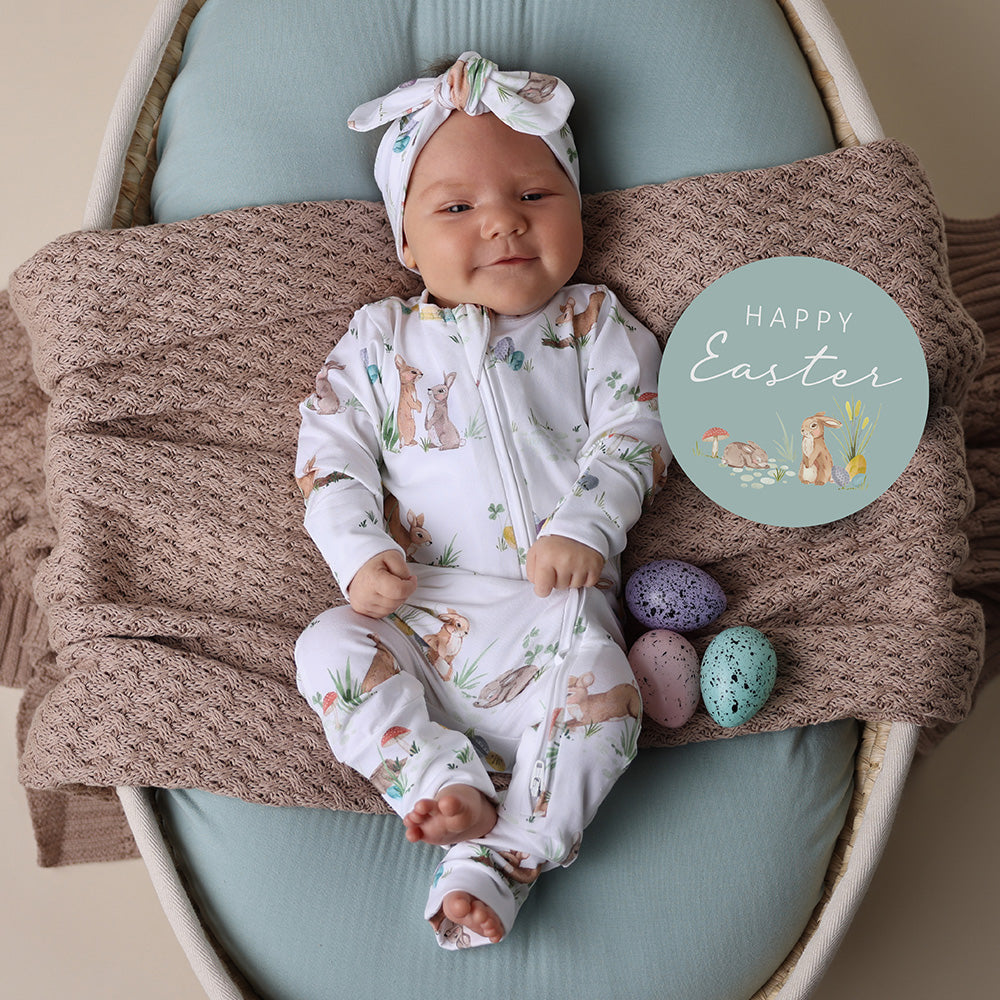 Easter Bunnies Organic Snugglesuit Convertible Romper - View 1