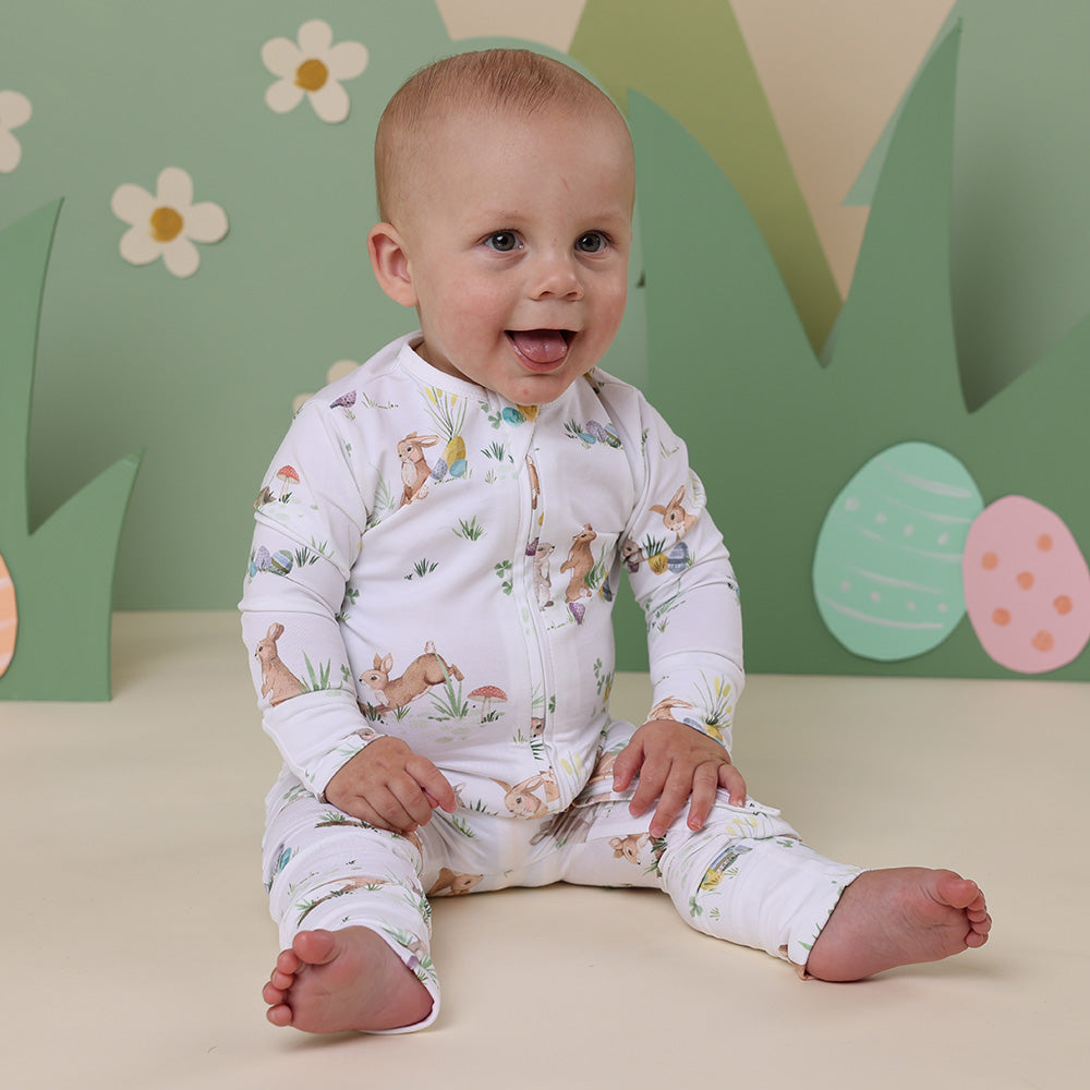 Easter Bunnies Organic Snugglesuit Convertible Romper - View 9