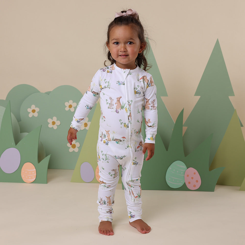 Easter Bunnies Organic Snugglesuit Convertible Romper - View 6