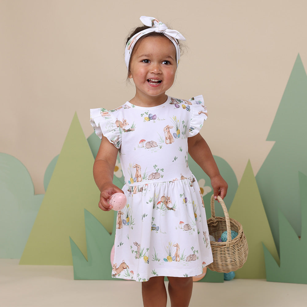 Easter Bunnies Short Sleeve Organic Dress - View 3