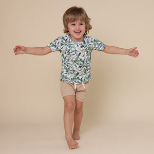 Toddler wearing Evergreen Organic T-Shirt | Snuggle Hunny