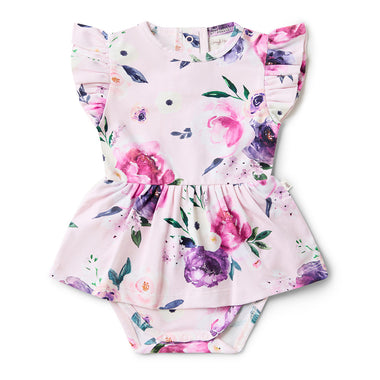Floral Kiss Short Sleeve Organic Dress | Snuggle Hunny