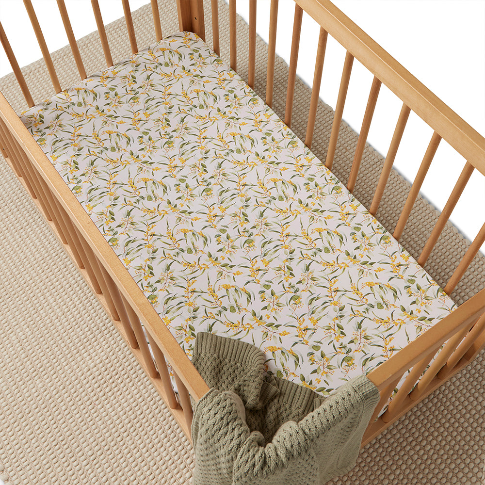 Golden Wattle Organic Fitted Cot Sheet - View 4