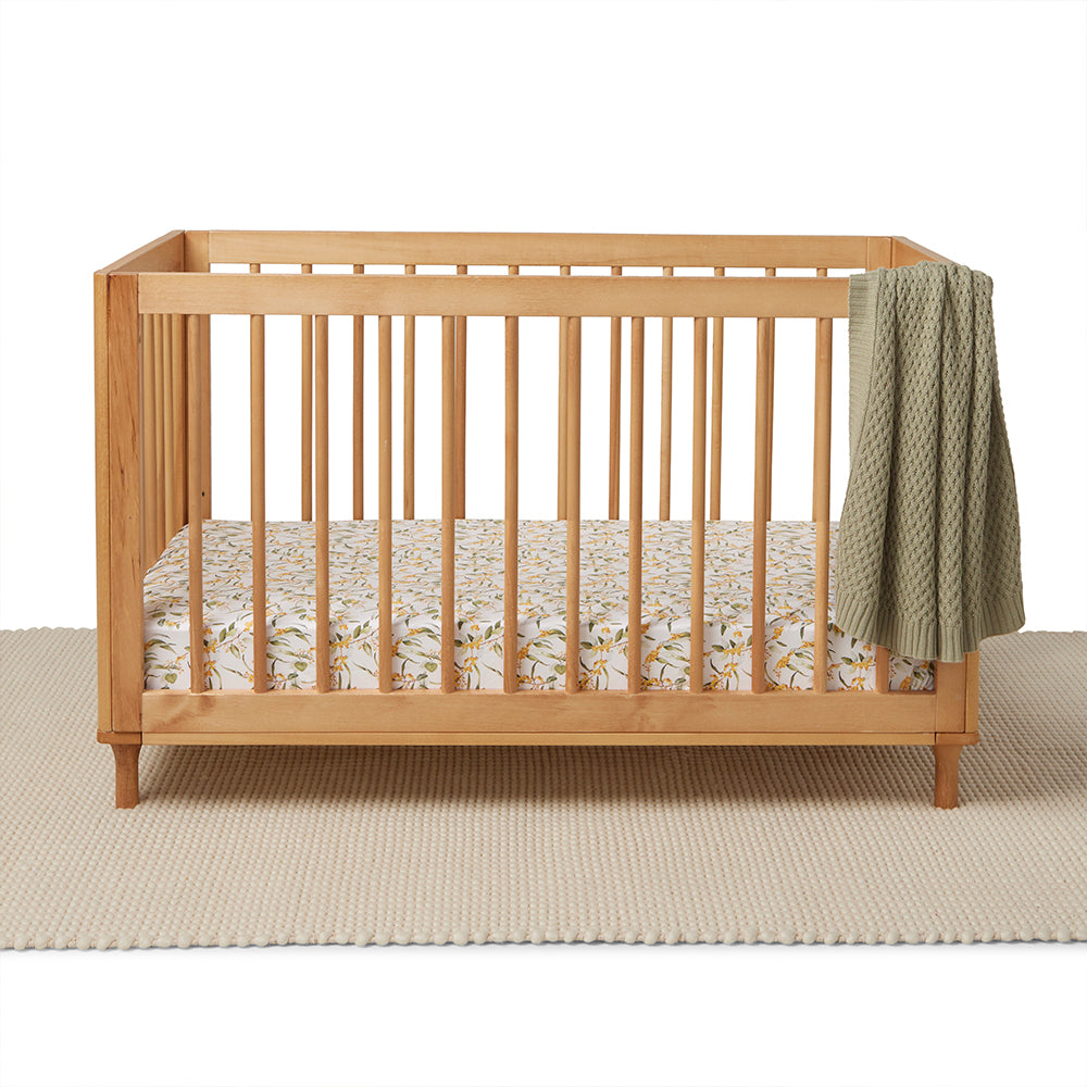 Golden Wattle Organic Fitted Cot Sheet - View 5