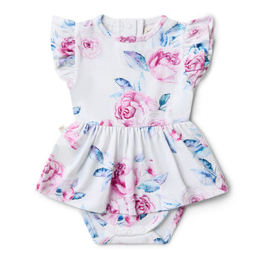 Lilac Skies Short Sleeve Organic Dress | Snuggle Hunny