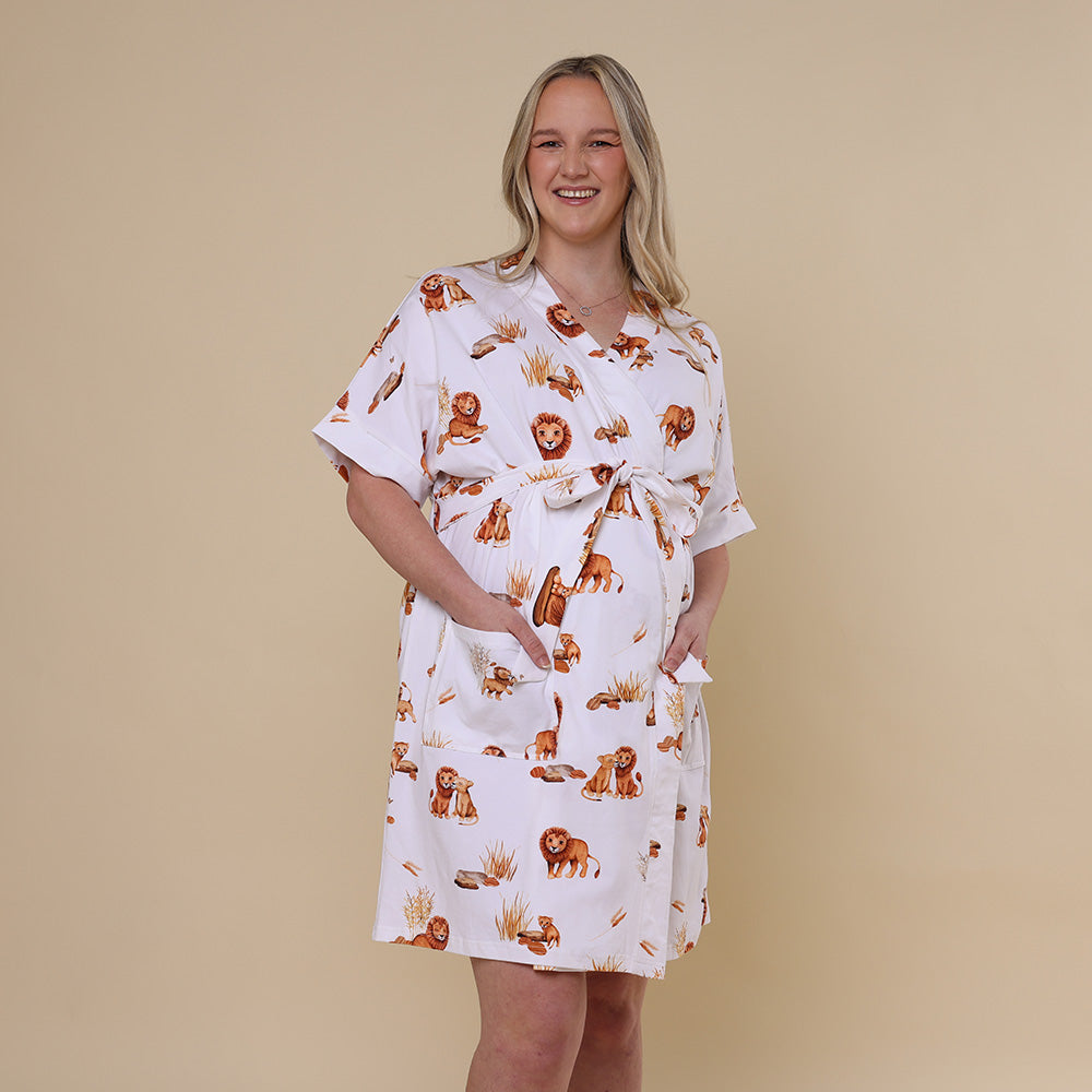 Lion Organic Maternity Robe - View 1