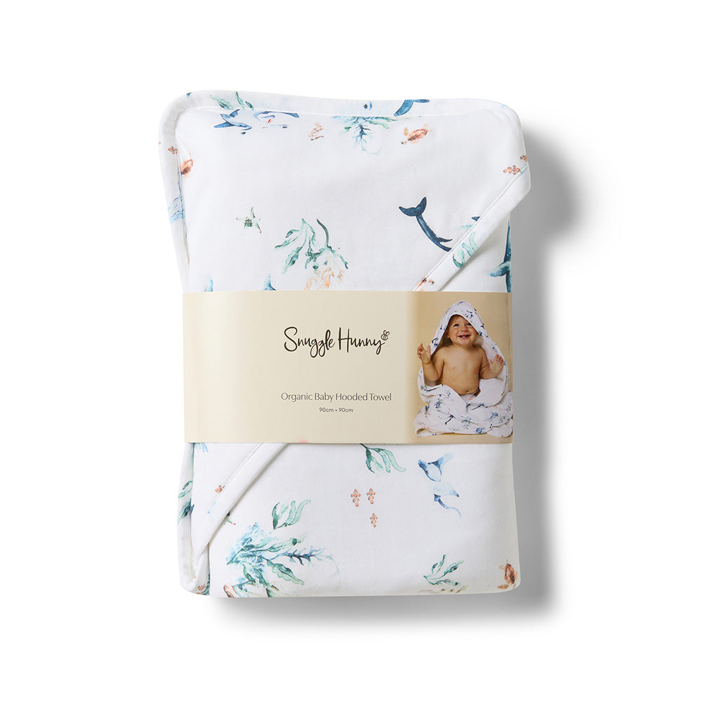 Ocean Organic Hooded Baby Towel - View 6