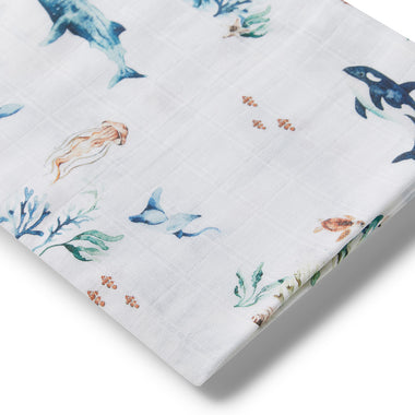 Ocean Organic Muslin Wrap | Snuggle Hunny