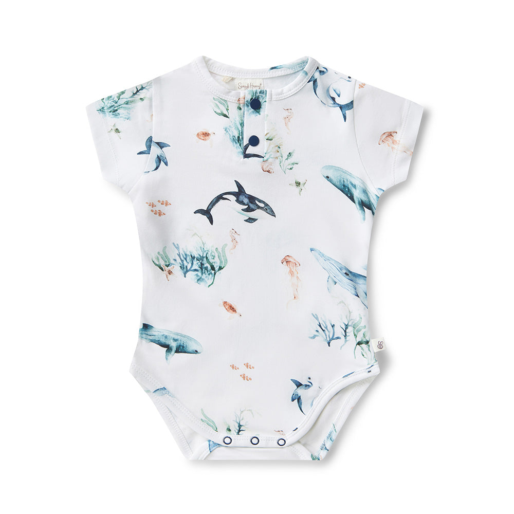 Ocean Short Sleeve Organic Bodysuit - View 2