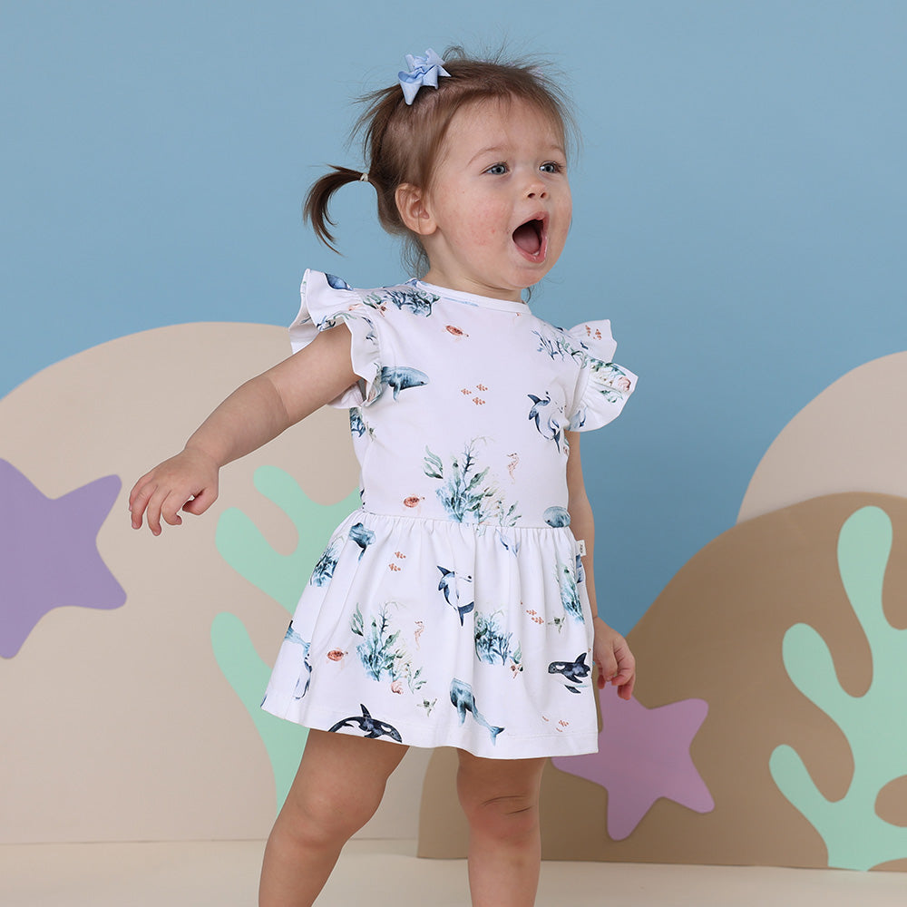 Ocean Short Sleeve Organic Dress - View 7