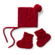 Red Merino Wool Bonnet & Booties - Thumbnail 2