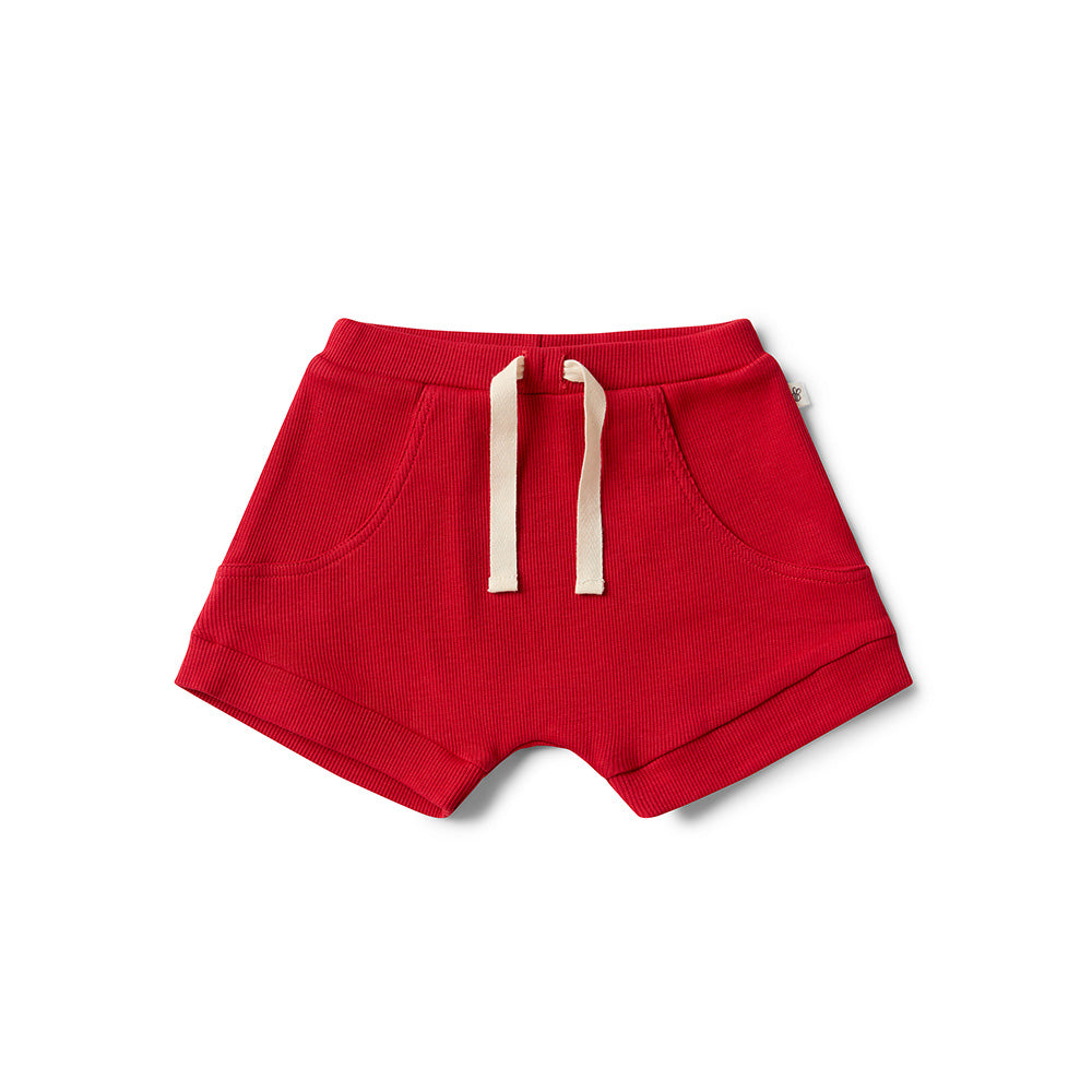 Red Organic Shorts - View 2