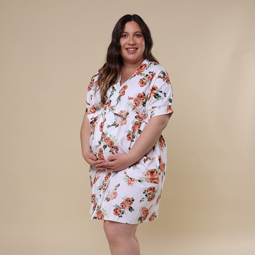 Rosebud Organic Maternity Robe - View 5