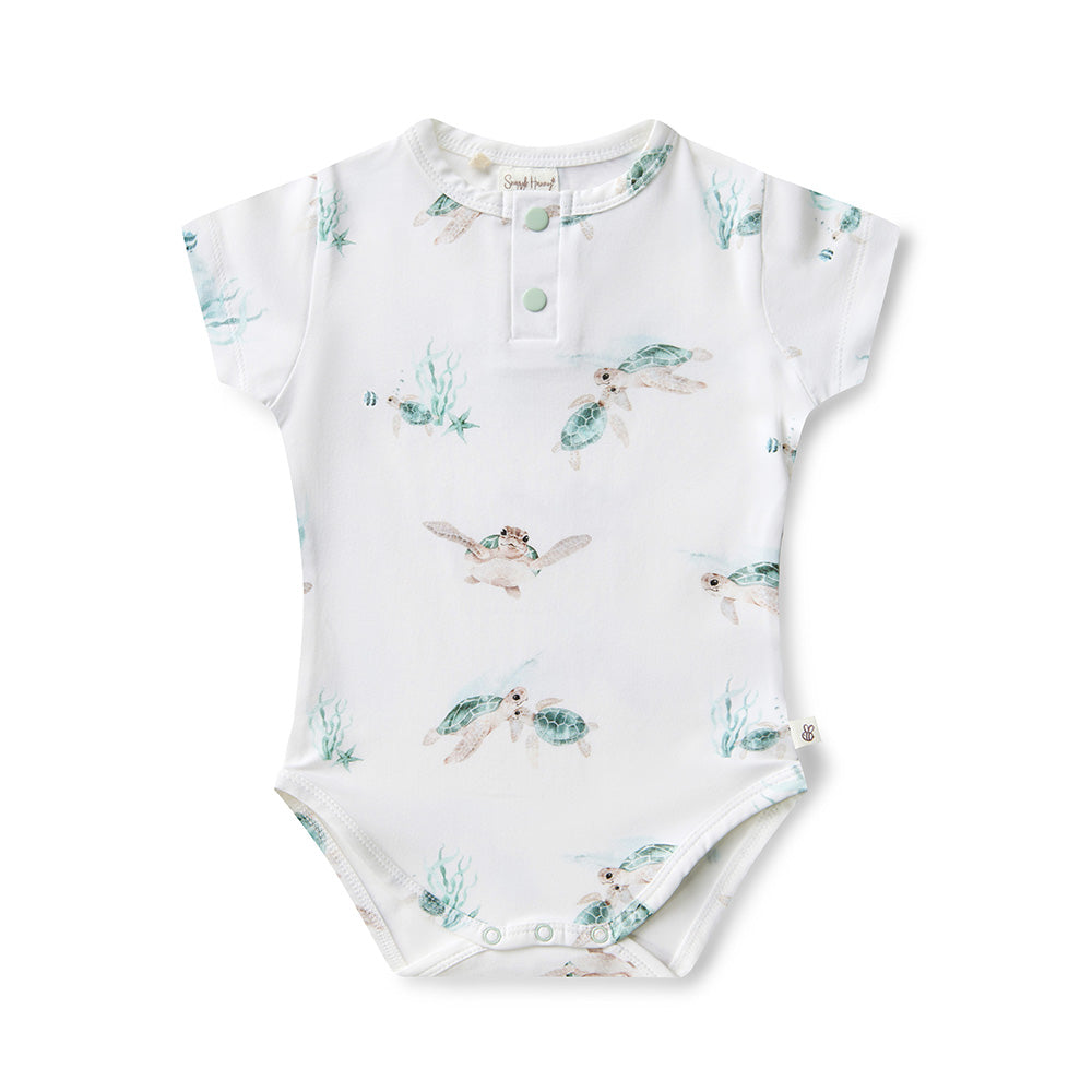 Turtle Short Sleeve Organic Bodysuit - View 2