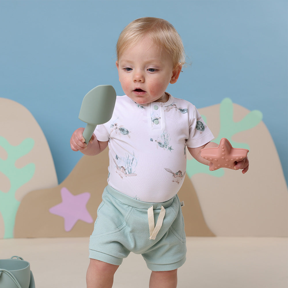 Turtle Short Sleeve Organic Bodysuit - View 3