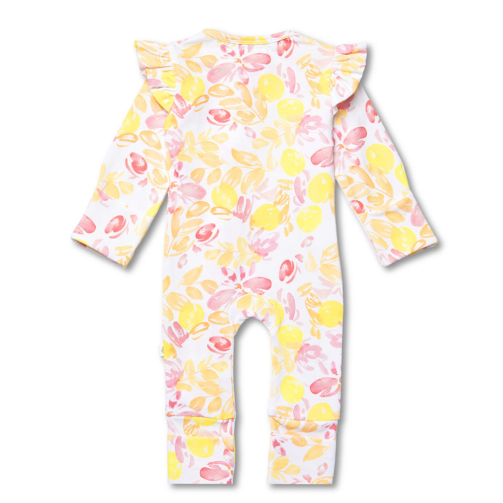 Sofia Organic Snugglesuit Convertible Romper with Frill - View 7